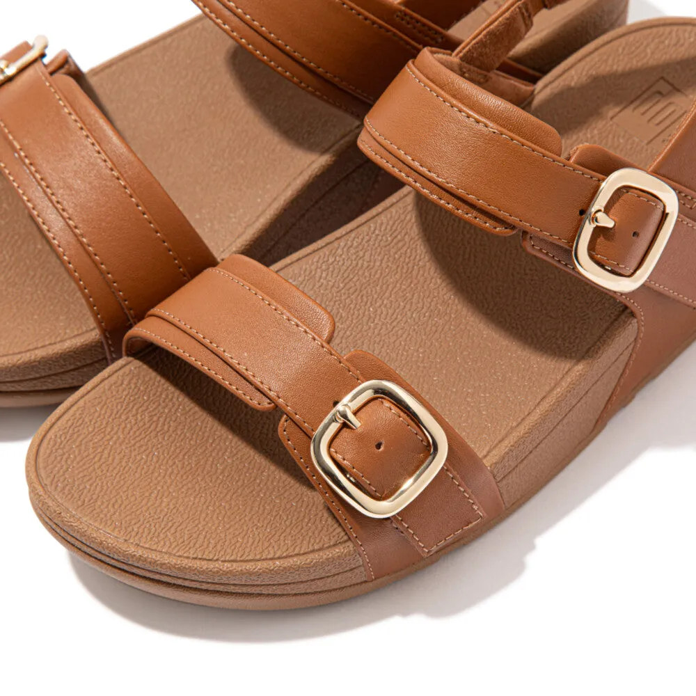 รองเท้าแตะแบบรัดส้น ผู้หญิง รุ่น LULU ADJUSTABLE-BUCKLE LEATHER BACK-STRAP SANDALS