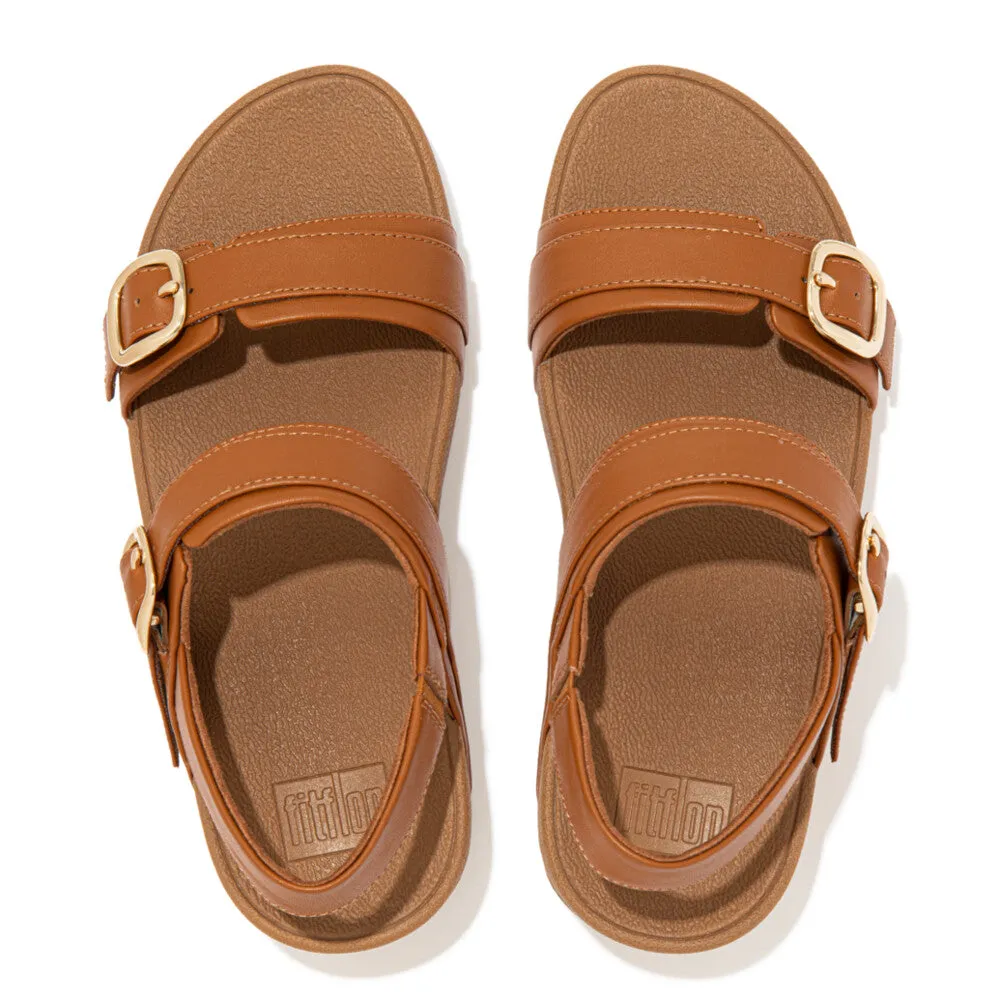 รองเท้าแตะแบบรัดส้น ผู้หญิง รุ่น LULU ADJUSTABLE-BUCKLE LEATHER BACK-STRAP SANDALS