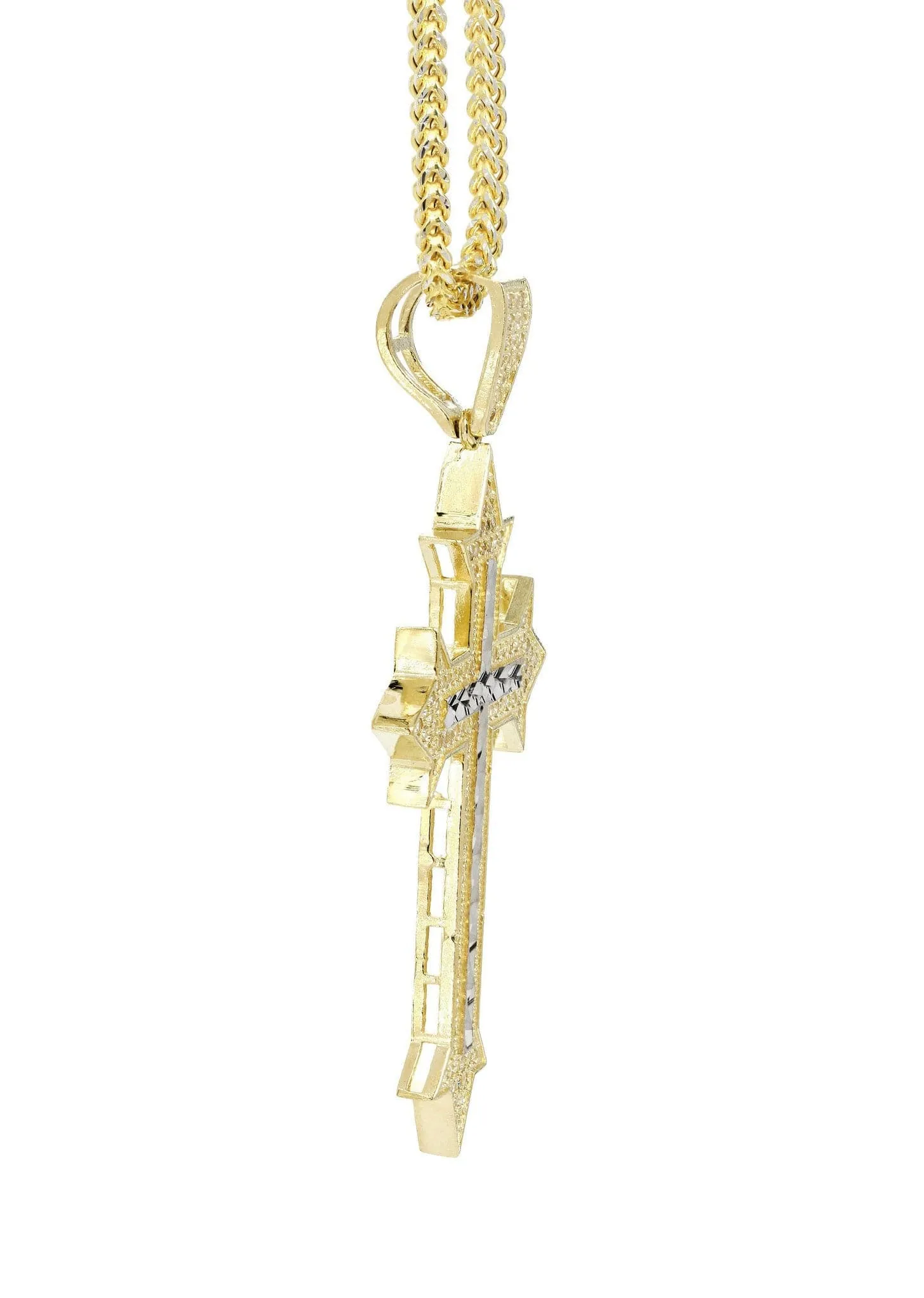 10K Yellow Gold Cross Necklace | Appx. 14.7 Grams