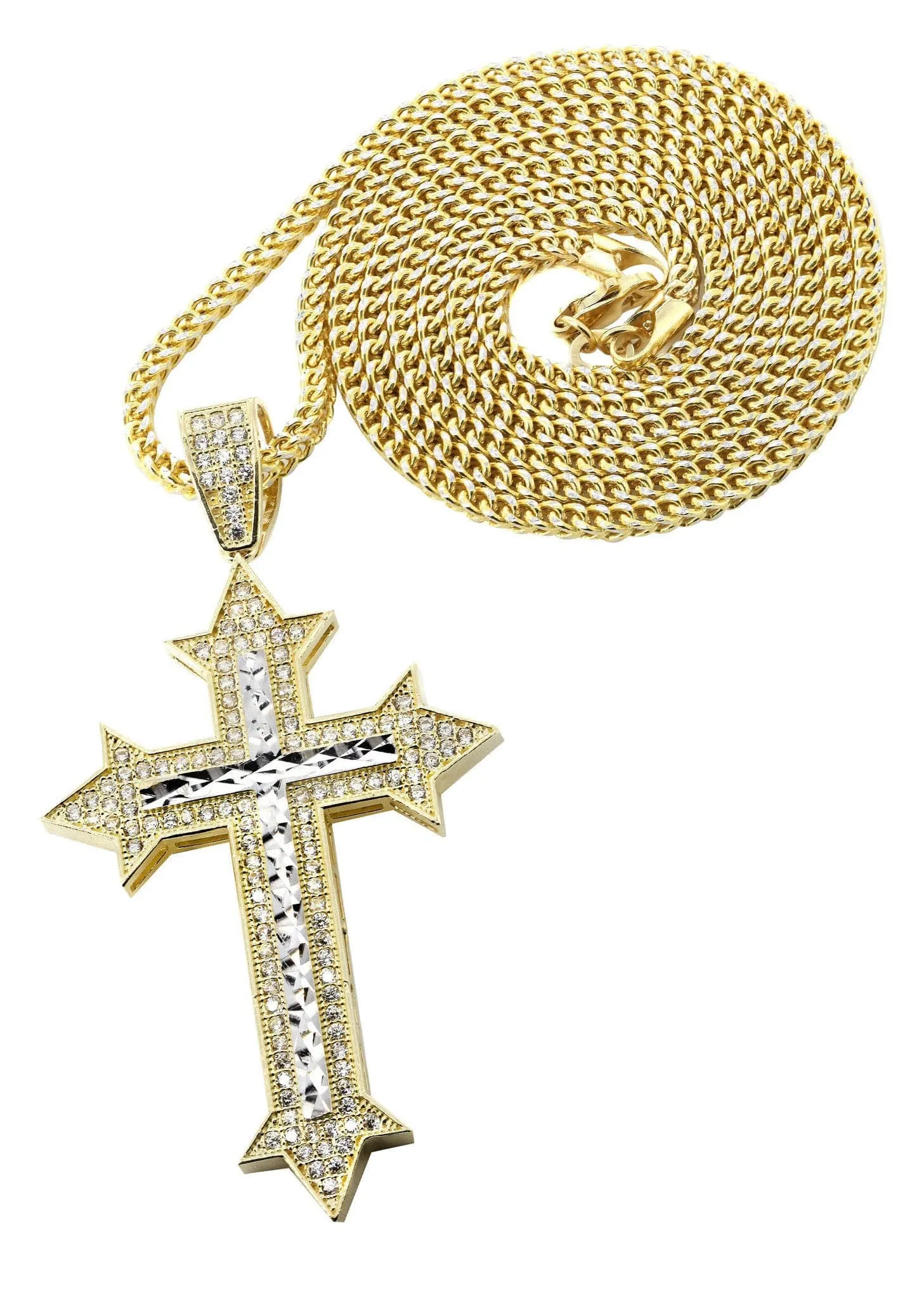 10K Yellow Gold Cross Necklace | Appx. 14.7 Grams