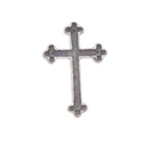 10mm Cross Charm Stamping, no hole, Classic Silver, pack of 6