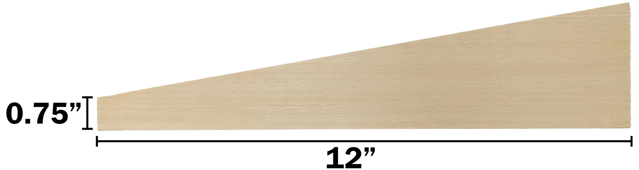 12-inch Basswood Body Blank for Co2 Dragster