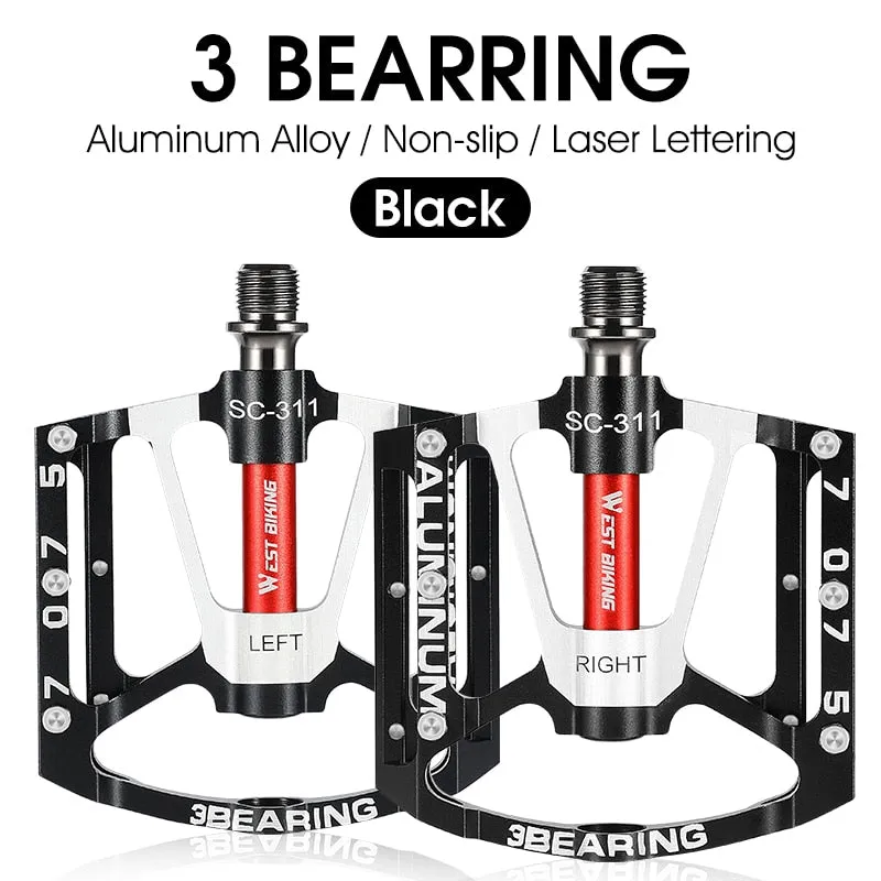 3 Bearings Bicycle Pedals Durable Aluminum Alloy MTB Mountain Road BMX Bike Pedal Anti-slip Flat Cycling Accessories