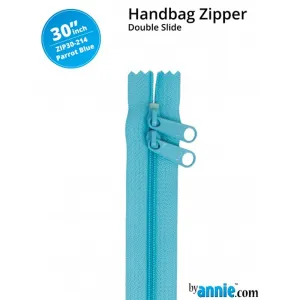 30" wide Handbag Zipper - Parrot Blue