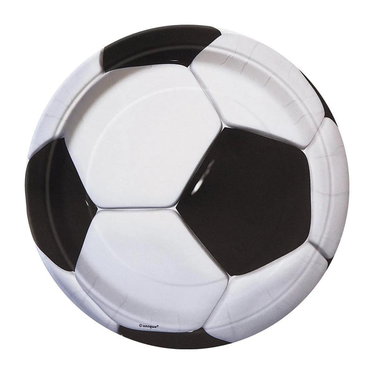 3D Soccer Paper Plates 7 Inches, 8 per Package