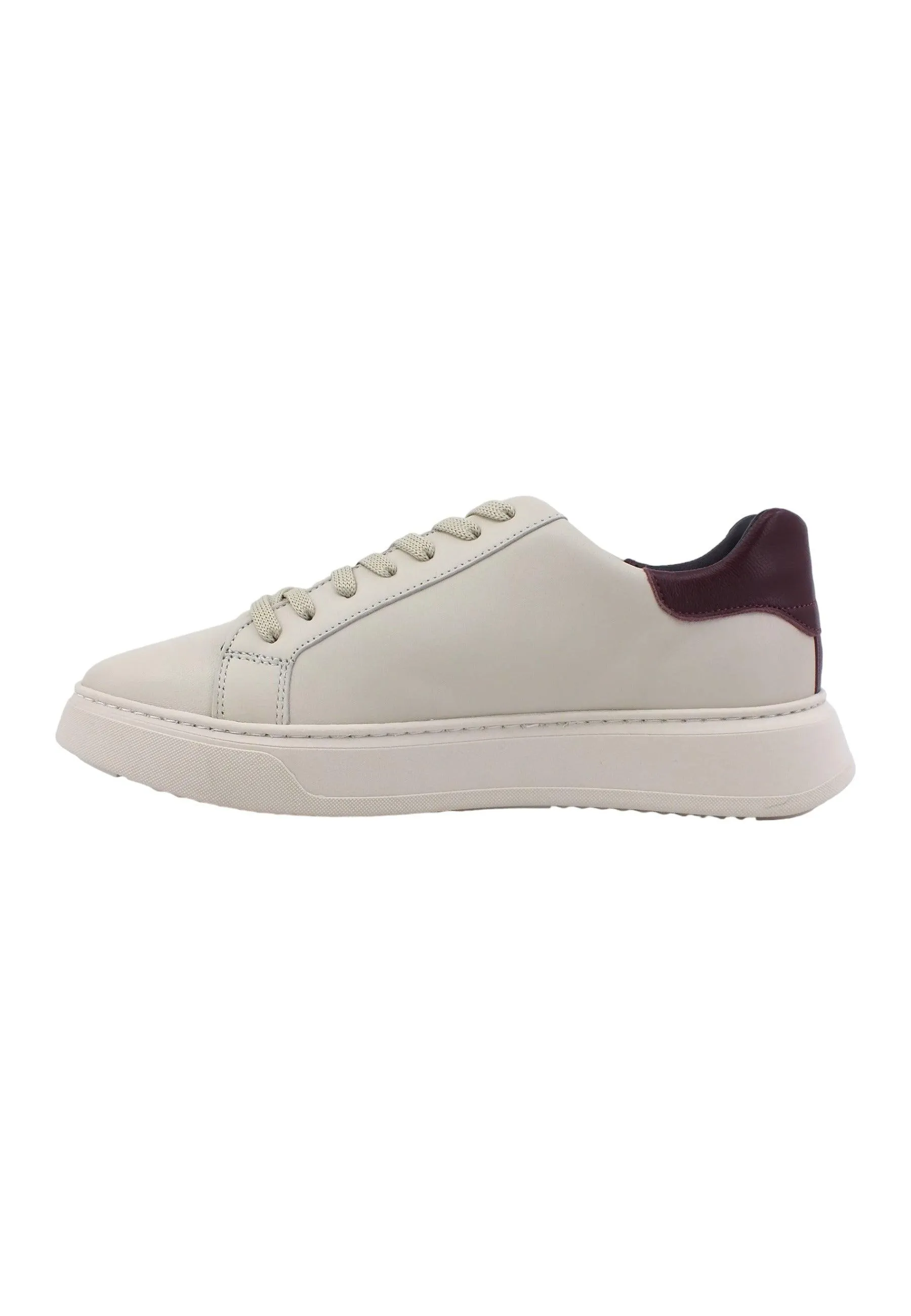 4US PACIOTTI Larry Sneaker Uomo Beige Osso Bordeaux LARRY