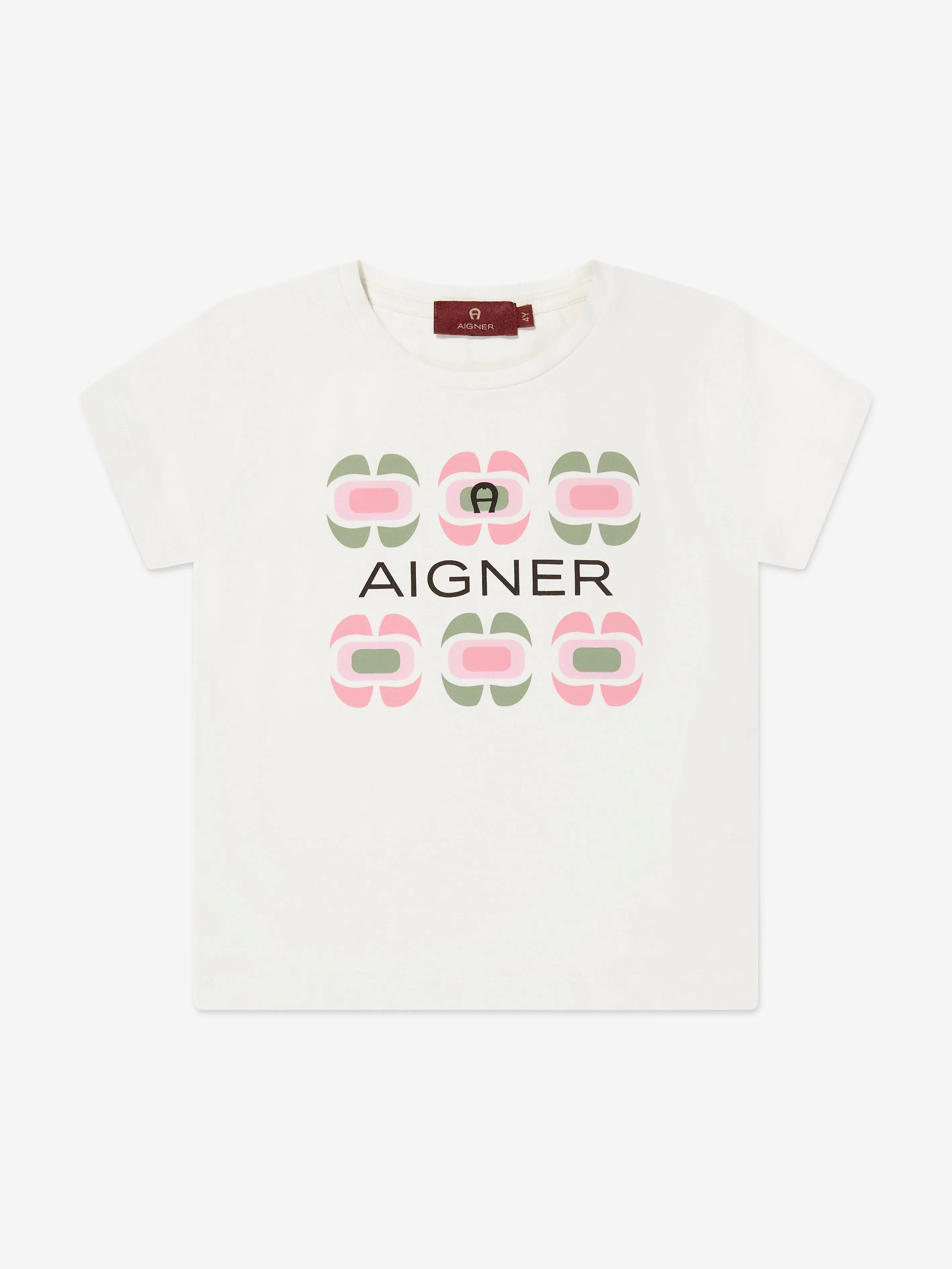 Aigner Girls Logo T-Shirt in Ivory