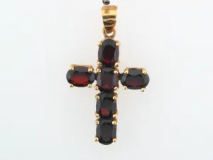 AS - 19.2K Portuguese Gold Cross With Stones