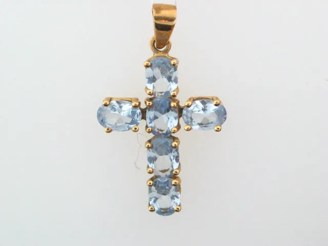 AS - 19.2K Portuguese Gold Cross With Stones