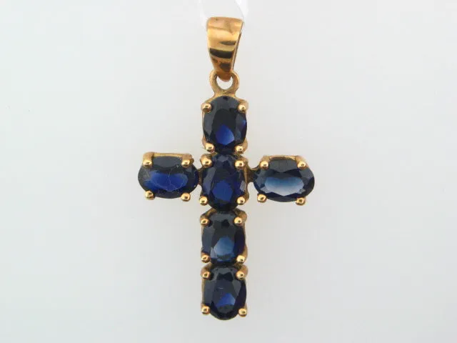 AS - 19.2K Portuguese Gold Cross With Stones