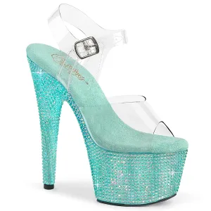 BEJEWELED-708RRS Aqua Rhinestone Stripper High Heels Pleaser Clearance Sale