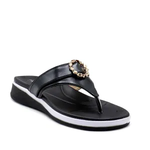 Black Casual Chappal L00700004