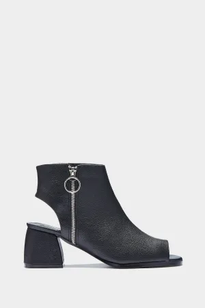 Black Cut Out Heel Boot