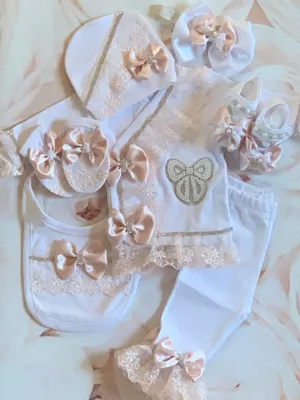 Bowtiful White Layette Set