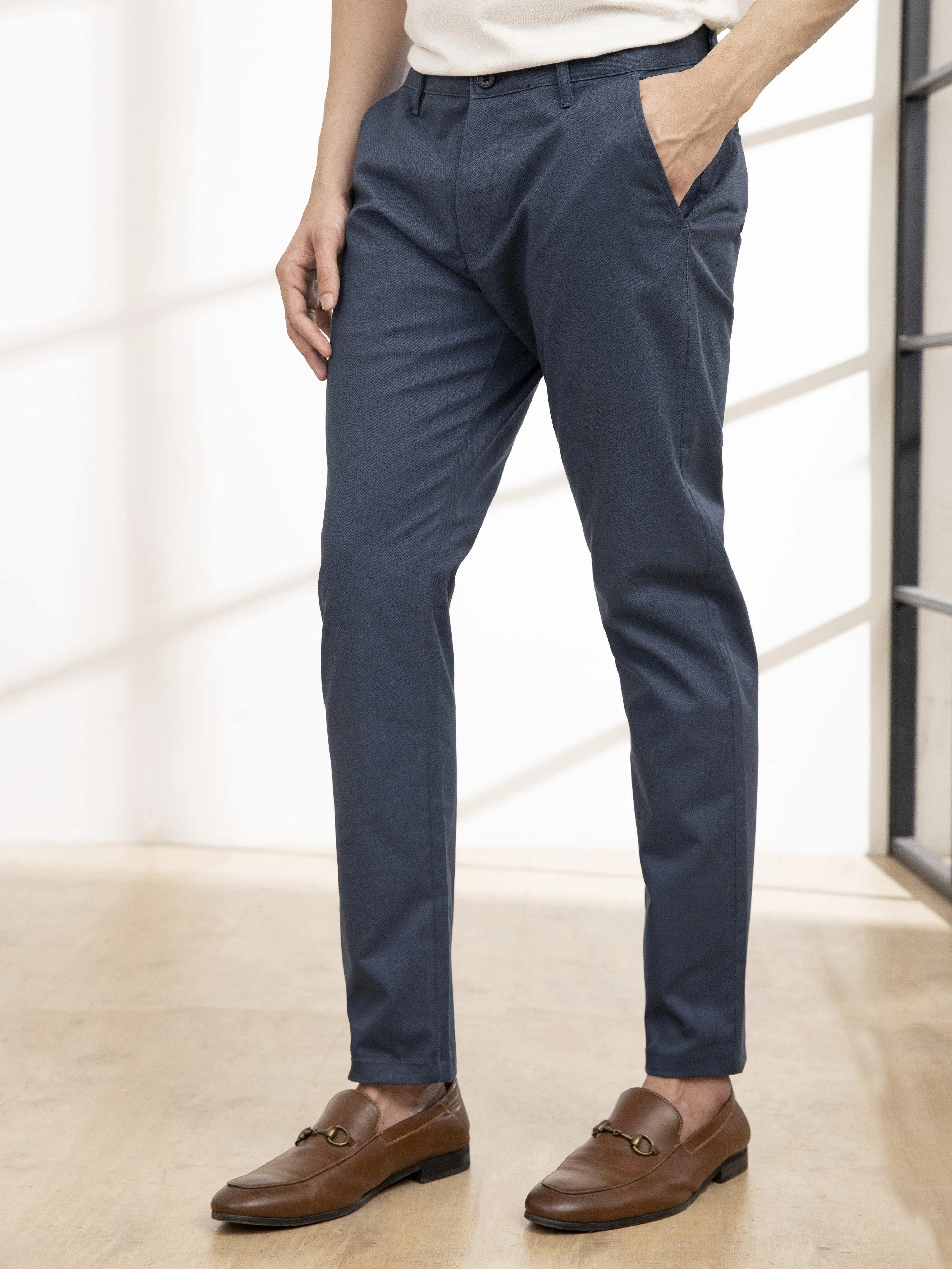 CASUAL PANT  SLIM FIT CROSS POCKET DARK BLUE