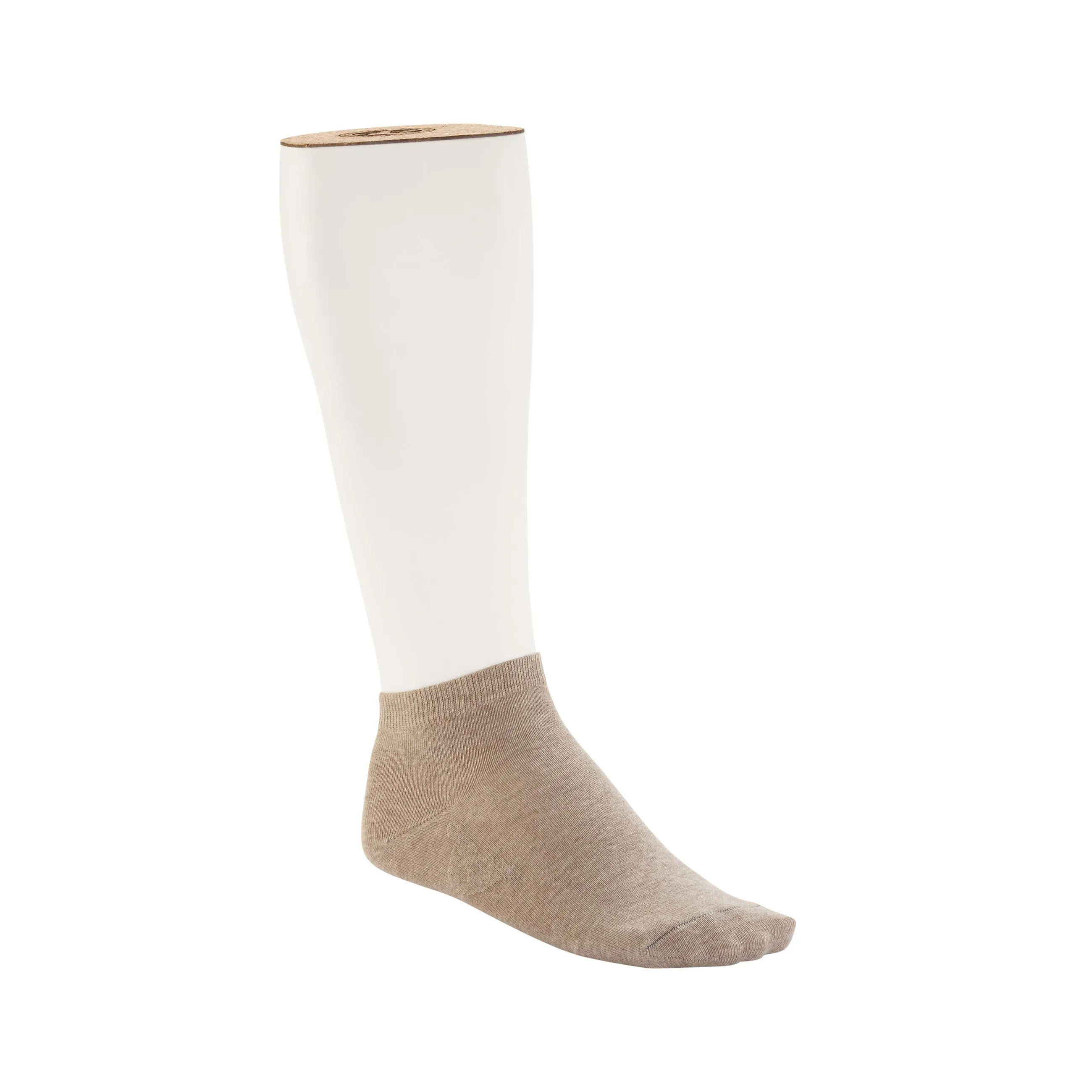 Cotton Sole Sneaker Socks Men Camel Melange 2pk