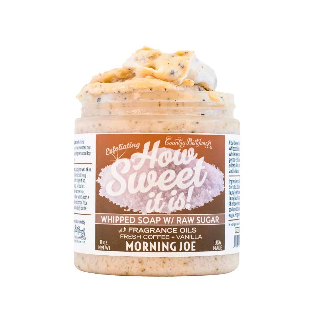 Country Bathhouse Wholesale - How Sweet It Is Whipped Soap with Raw Sugar - Morning Joe