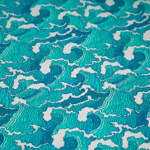 Crazy Waves Printed Spandex Fabric | Blue Moon Fabrics