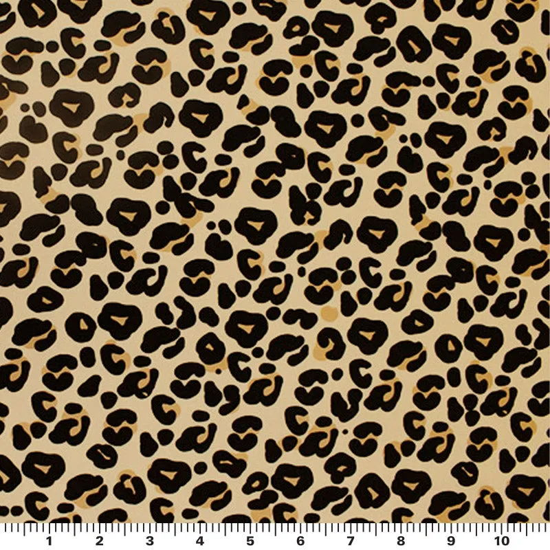 Cream Leopard Printed Spandex | Blue Moon Fabrics