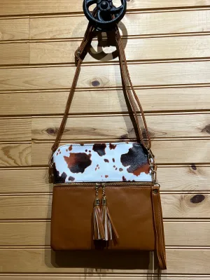 Cross Body Purse - Brown Cow