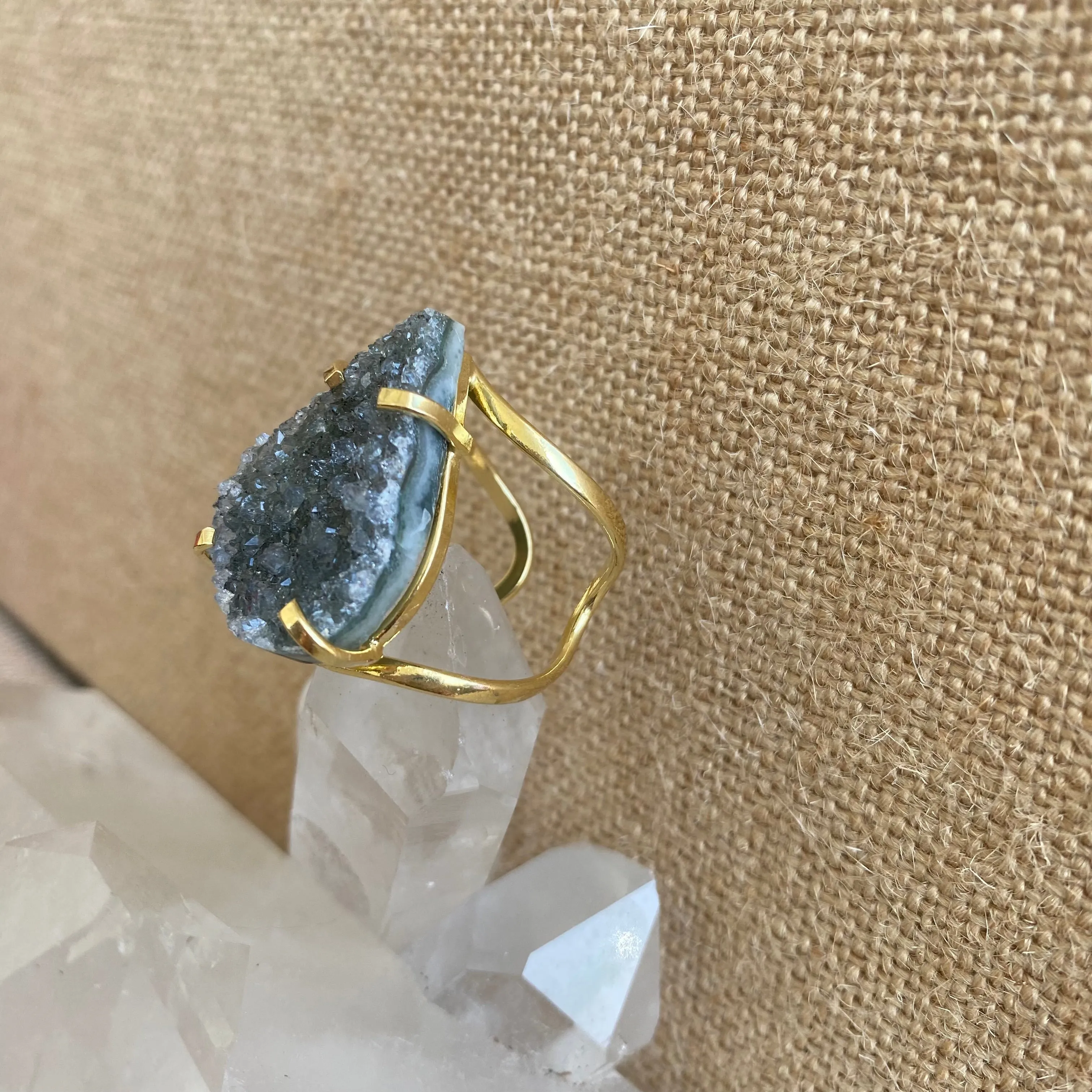 Druzy Teardrop Ring #46