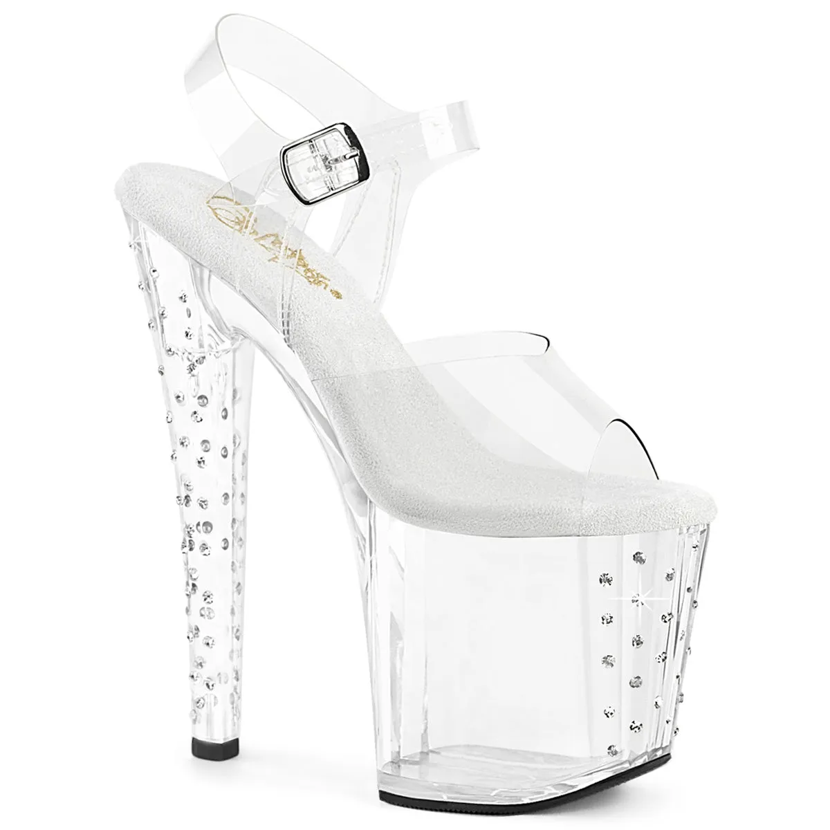 ENCHANT-708RS Clear Rhinestone Detailed Stripper Shoes