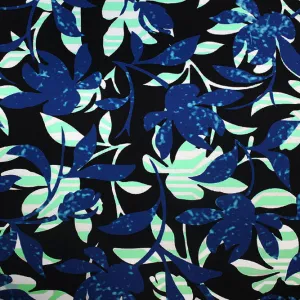 Evening Leaves and Branches Printed Spandex Fabric | Blue Moon Fabrics