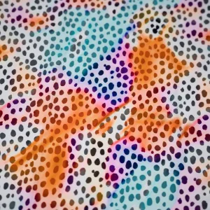 Funky Airbrushed Spots Printed Spandex Fabric | Blue Moon Fabrics