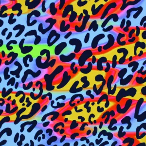 Funky Heatwave Leopard Printed Spandex Fabric | Blue Moon Fabrics