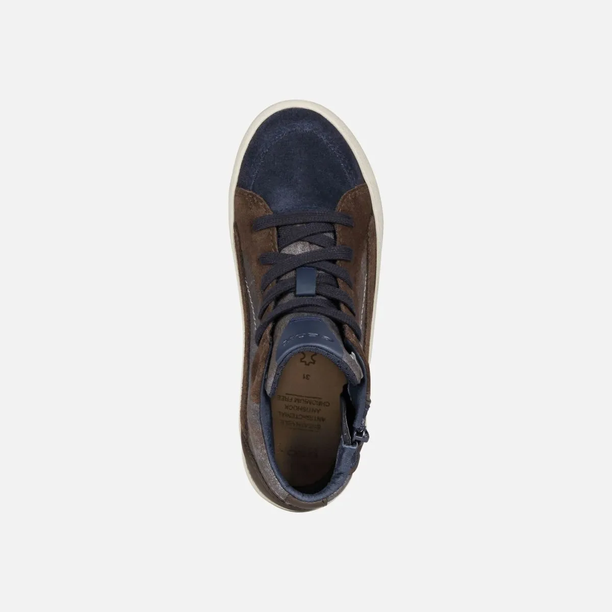 Geox Boy's Alonisso Brown/Navy Suede Hi (Sizes 36-37)