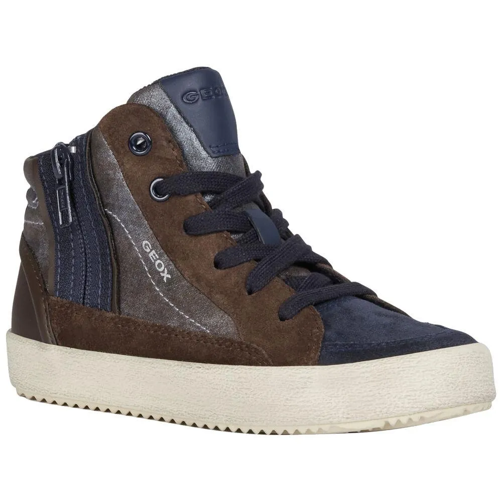 Geox Boy's Alonisso Brown/Navy Suede Hi (Sizes 36-37)