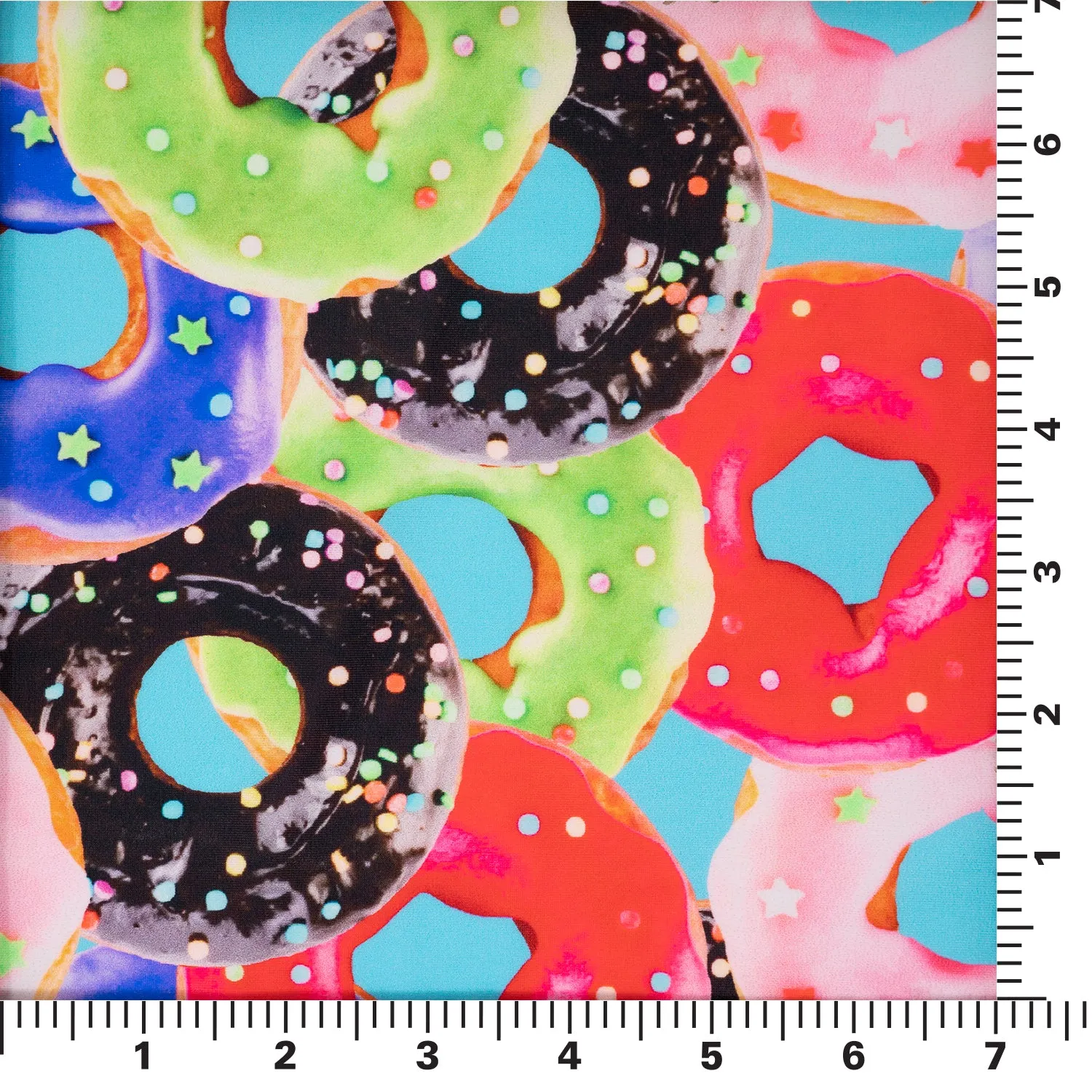 Glazed Doughnuts Printed Spandex Fabric | Blue Moon Fabrics