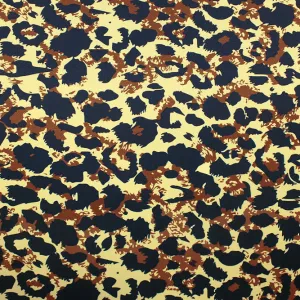 Impressionistic Big Cat Printed Spandex Fabric | Blue Moon Fabrics