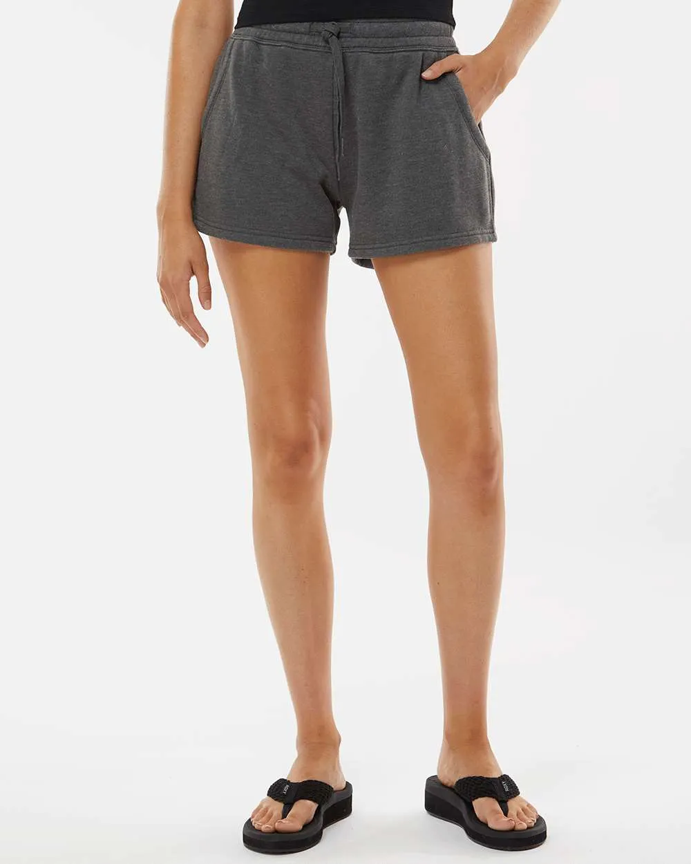 Independent Trading Co. Women’s Lightweight California Wave Wash Fleece Shorts PRM20SRT