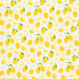 Lemony Lemons Printed Spandex Fabric | Blue Moon Fabrics