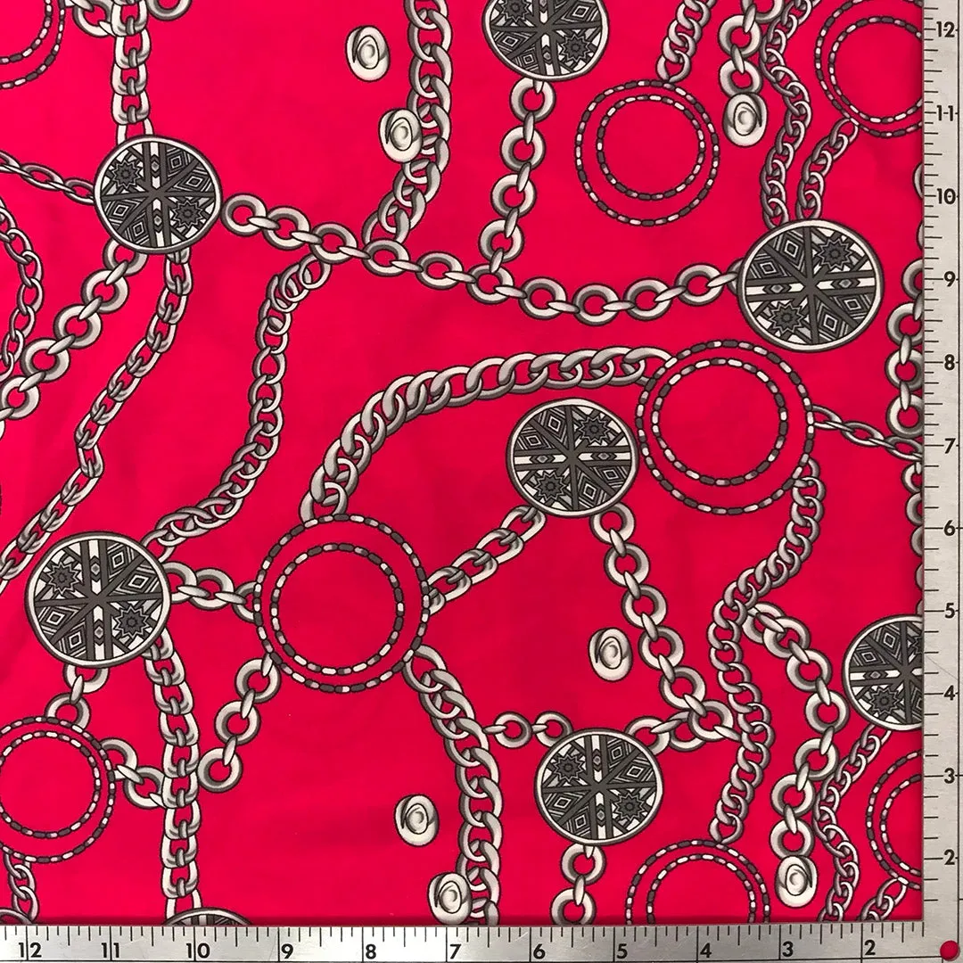 Medallion Chains Printed Spandex | Blue Moon Fabrics