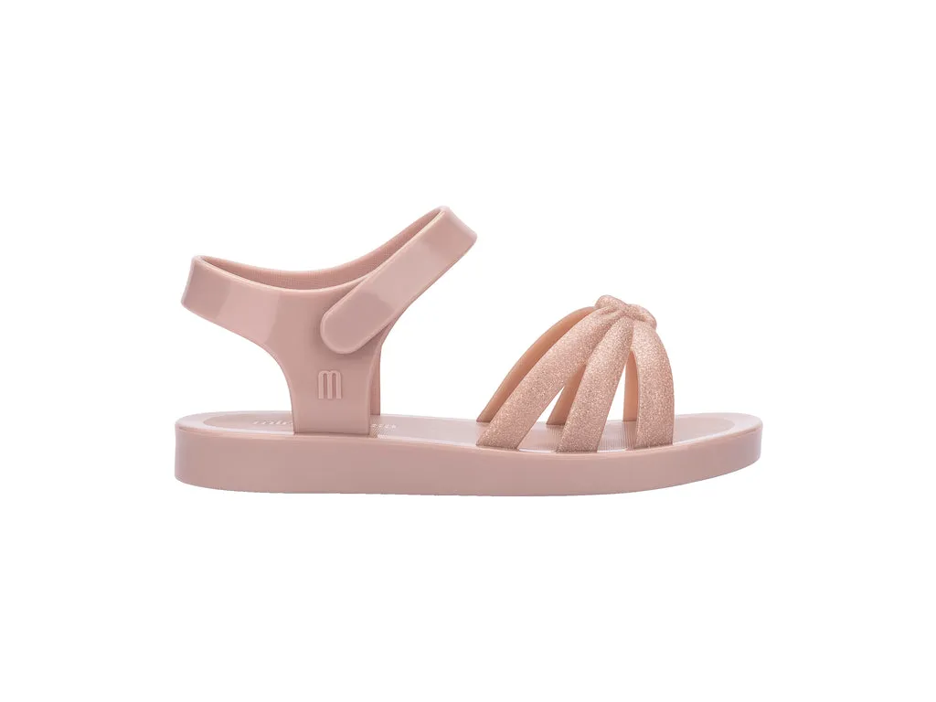 Mini Melissa Precious Glitter Pink Knot Baby Sandals