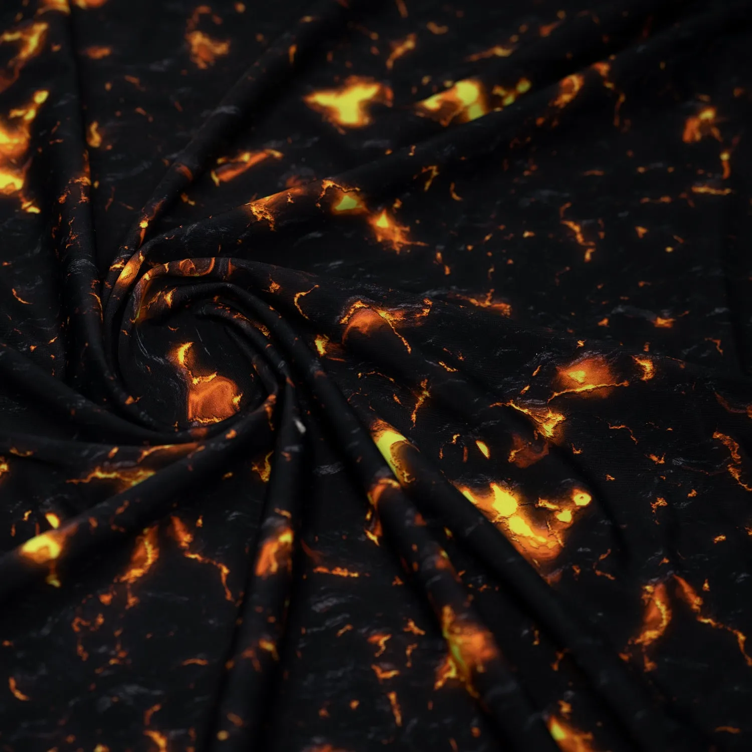 Molten Magma Printed Spandex Fabric | Blue Moon Fabrics