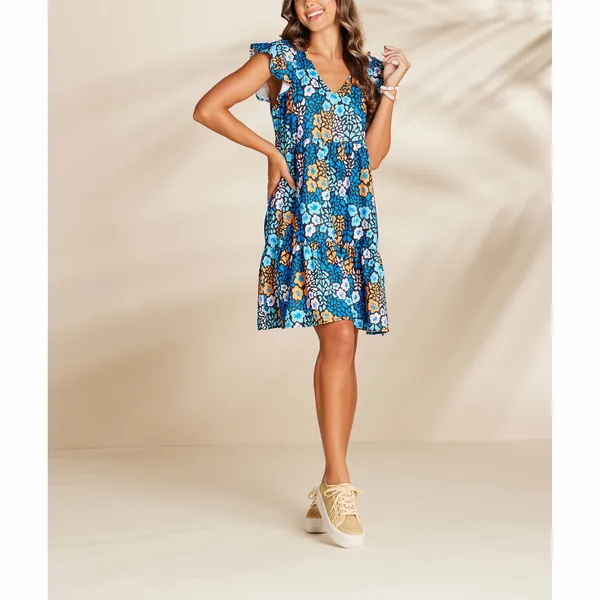 Mudpie Ginny Flutter Sleeve Dress