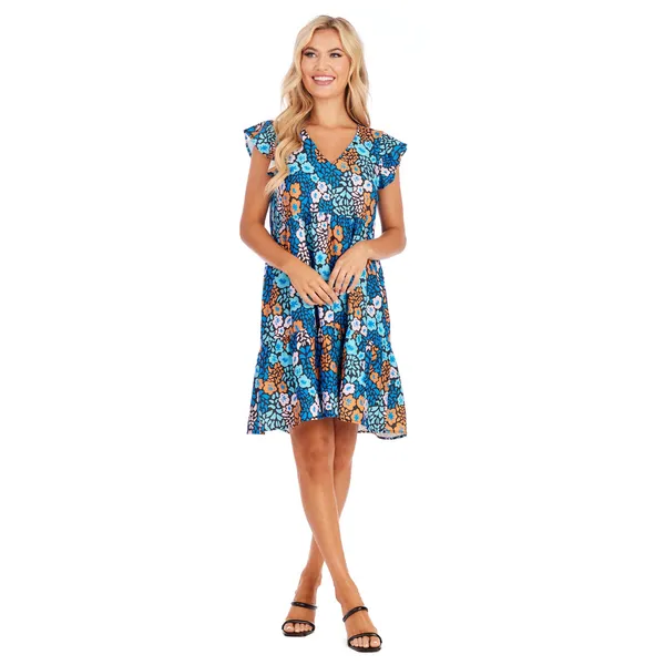 Mudpie Ginny Flutter Sleeve Dress