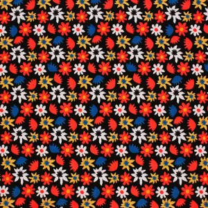 Pop Art Flowers Printed Spandex Fabric | Blue Moon Fabrics