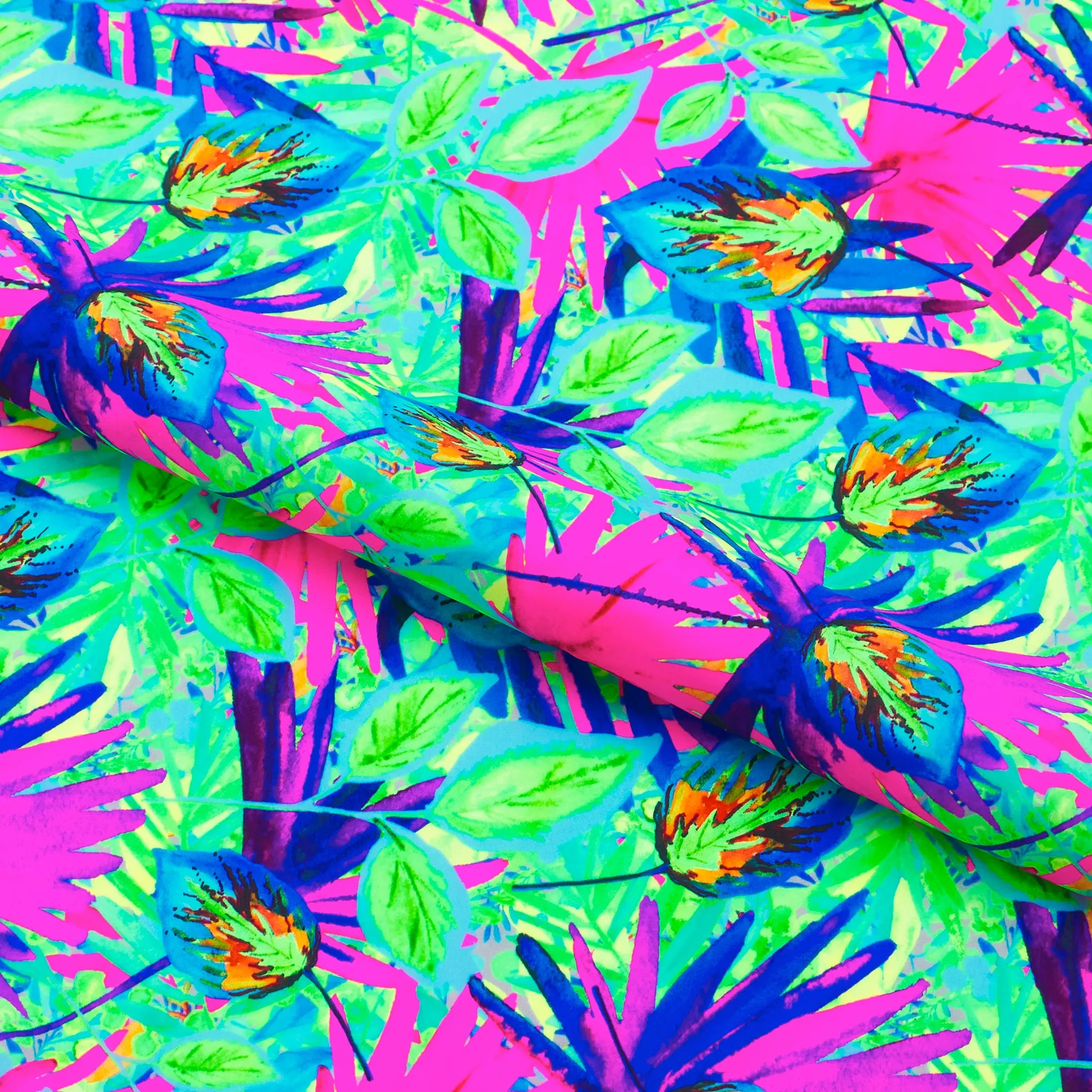 Punk Palms Printed Spandex Fabric | Blue Moon Fabrics