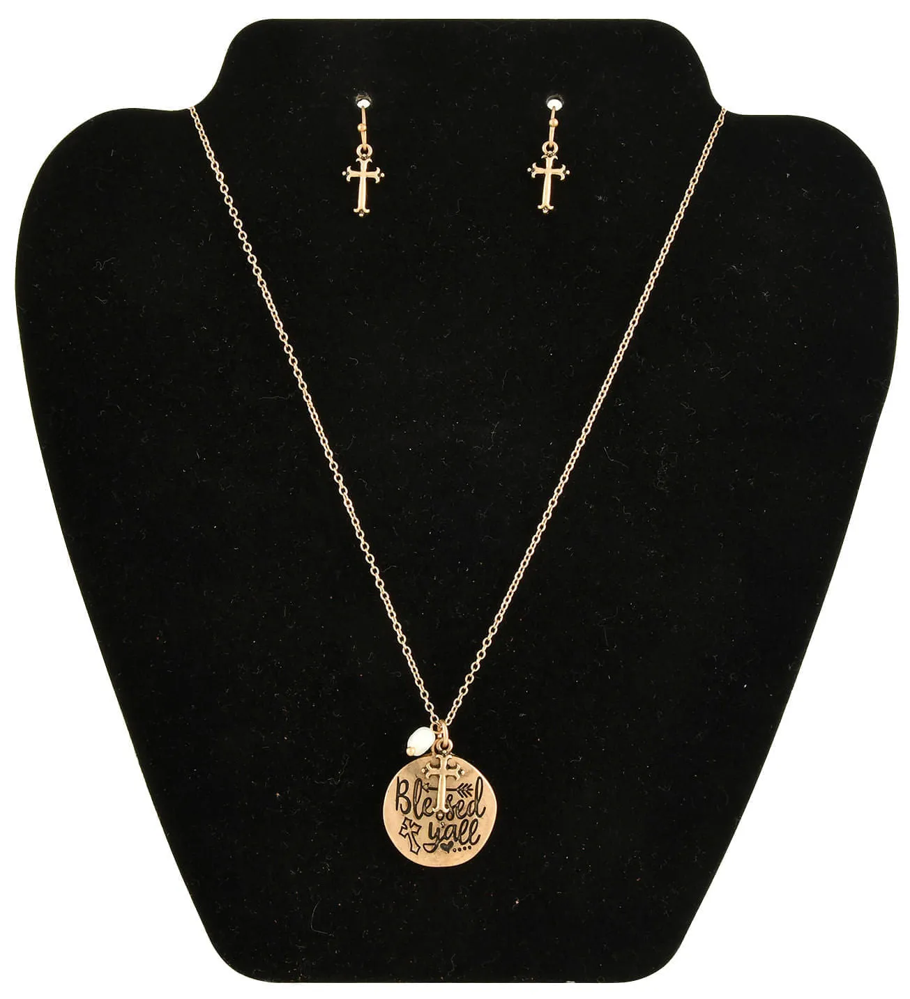 "Blessed Y'all" Necklace & Earring Set