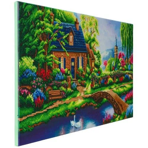 "Stoney Creek Cottage" by Thomas Kinkade Crystal Art Kit Panoramic 40x90cm