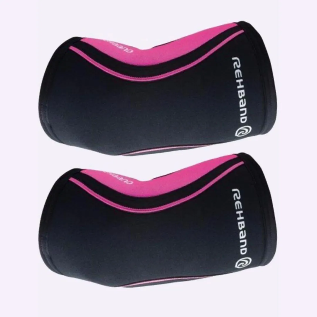 Rehband RX Elbow Sleeve - 5mm - Black/Pink - PAIR