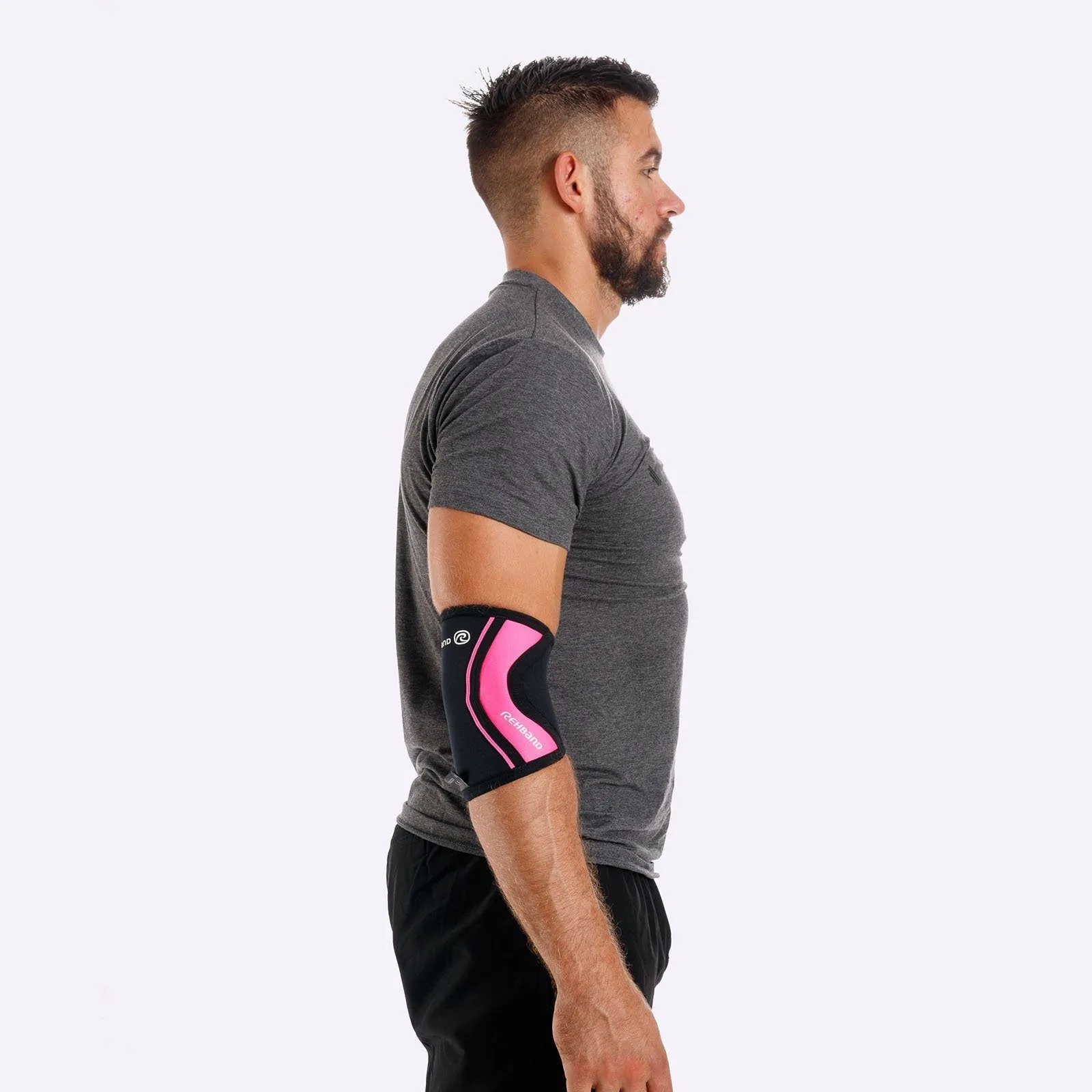 Rehband RX Elbow Sleeve - 5mm - Black/Pink - PAIR