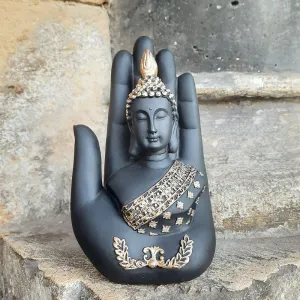 Resin Buddha in Palm 7 in