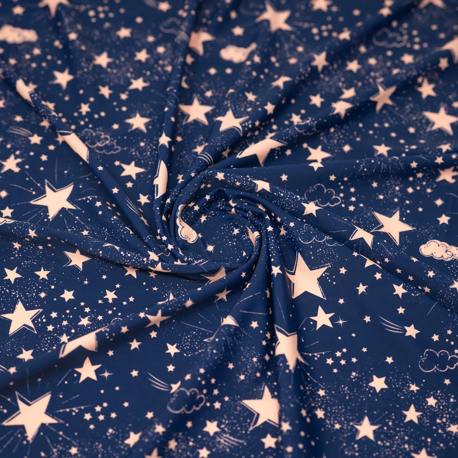 Star Bright Printed Spandex Fabric | Blue Moon Fabrics