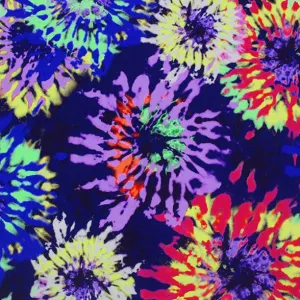 Trippy Hippie Printed Spandex Fabric | Blue Moon Fabrics