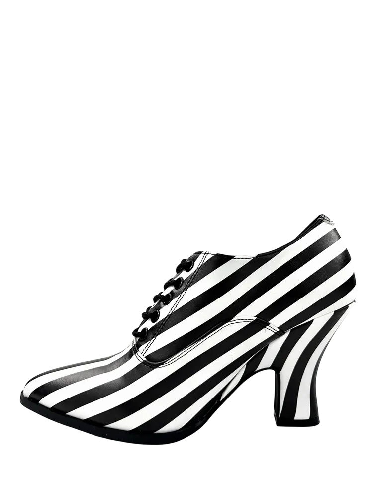 Victoria Stripe Heel - Black/White